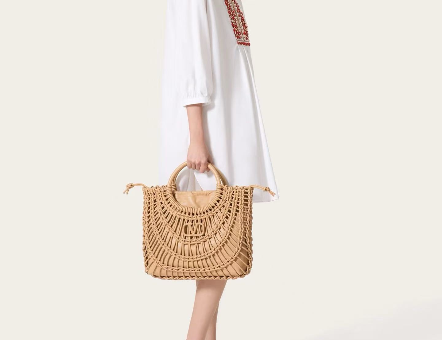  Valentino  Garavani Allknots 皮革編織托特包 精品 A貨