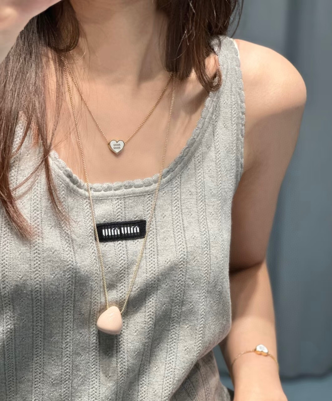 MIU MIU  愛心項鍊 精品 高仿