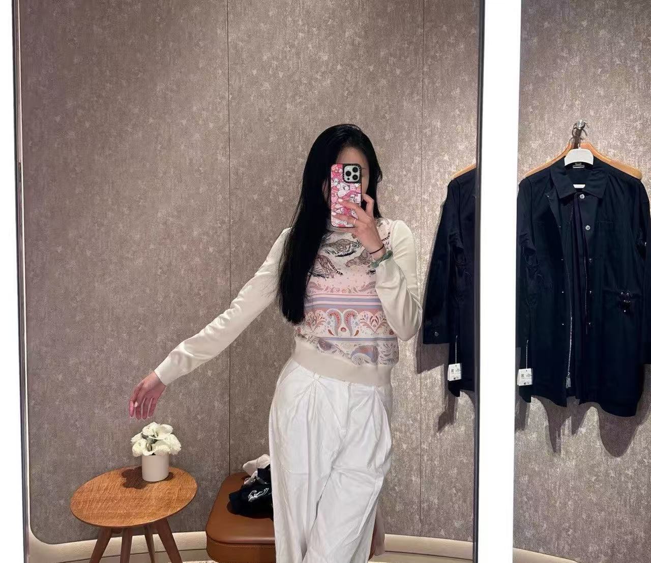 雙十一重磅特惠-Hermès  獵豹印製圖案長袖 精工 精品