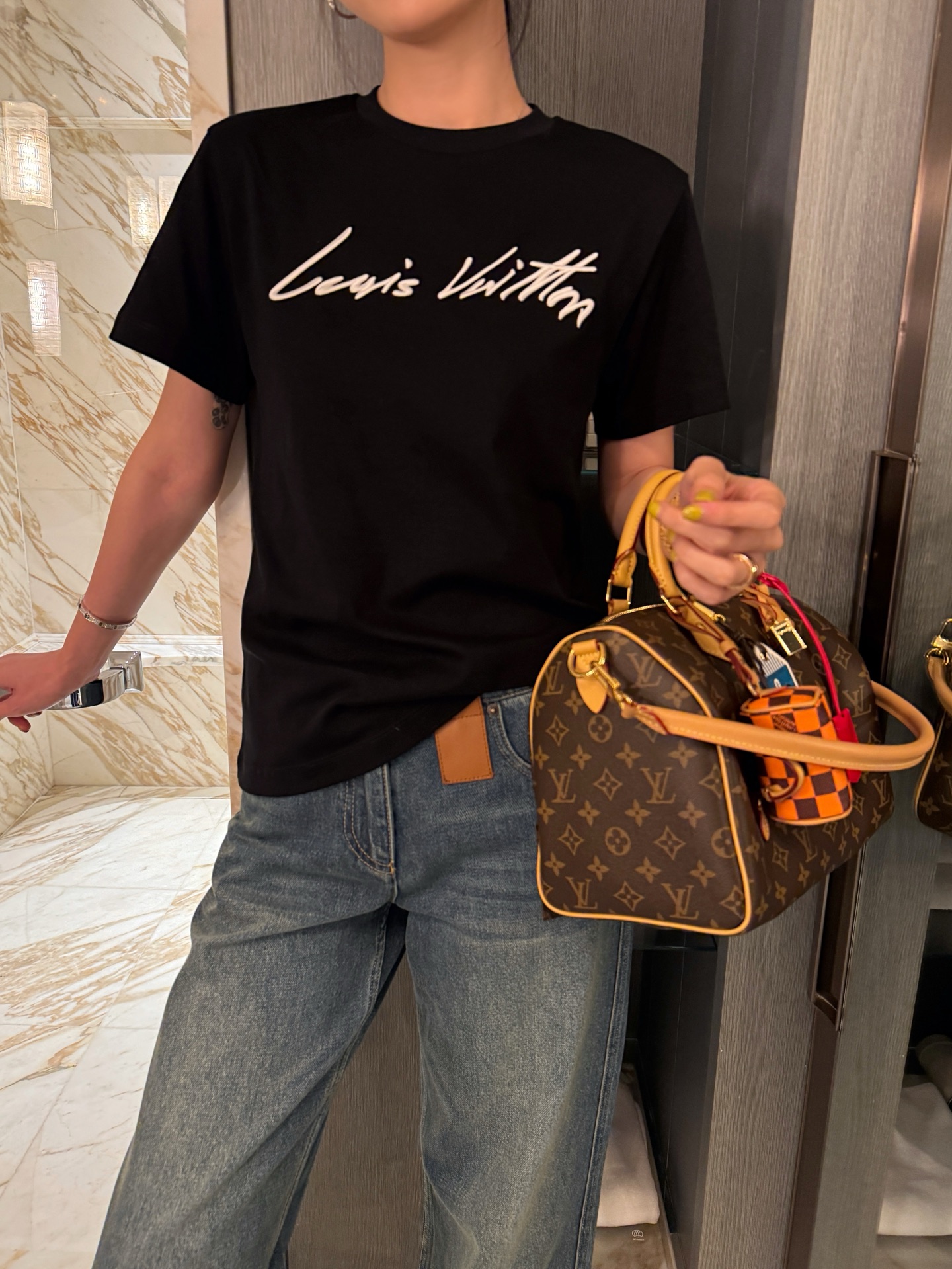 Louis Vuitton 刺繡Logo短袖 精品 高仿