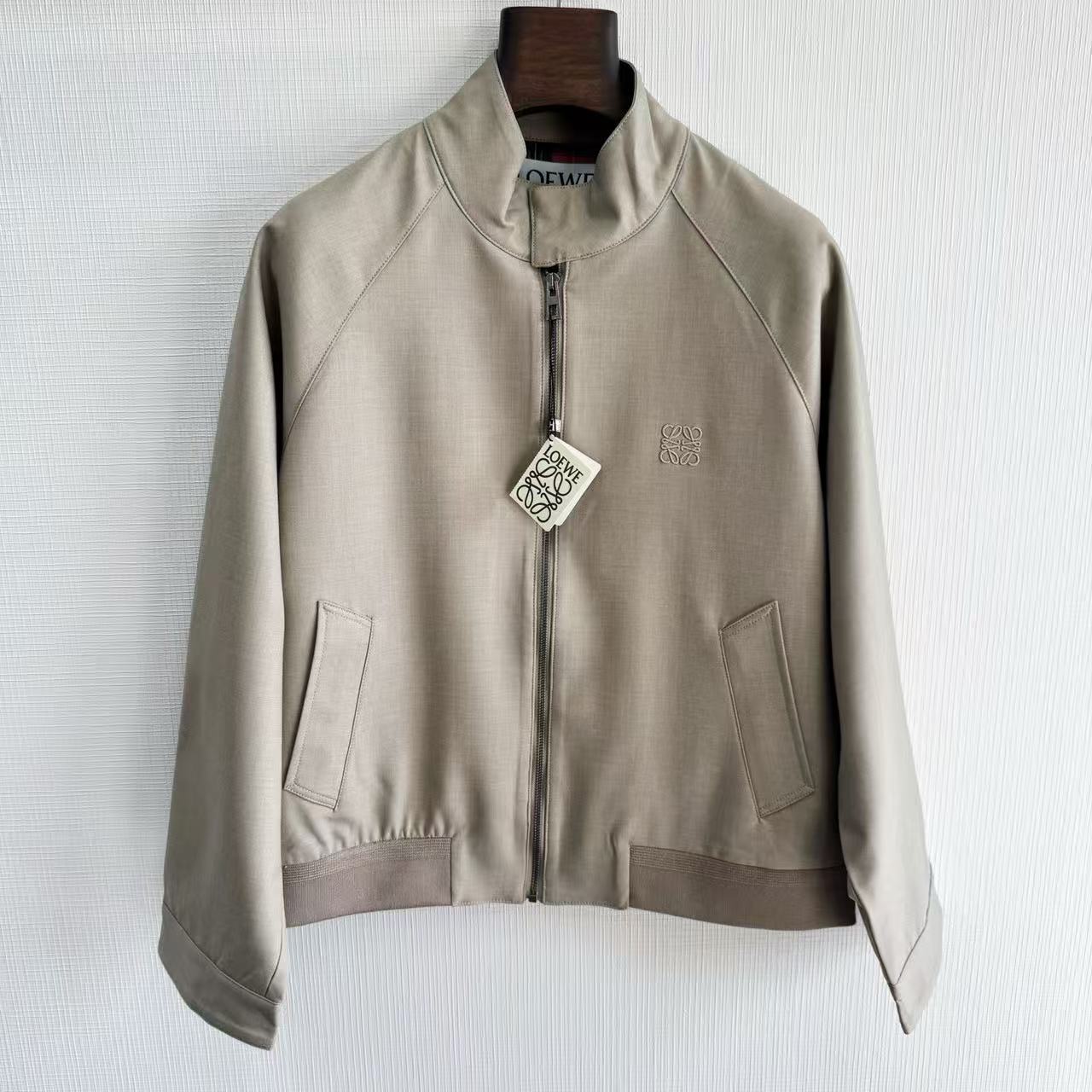 Loewe 純色亞麻拉鍊夾克 精品 高仿