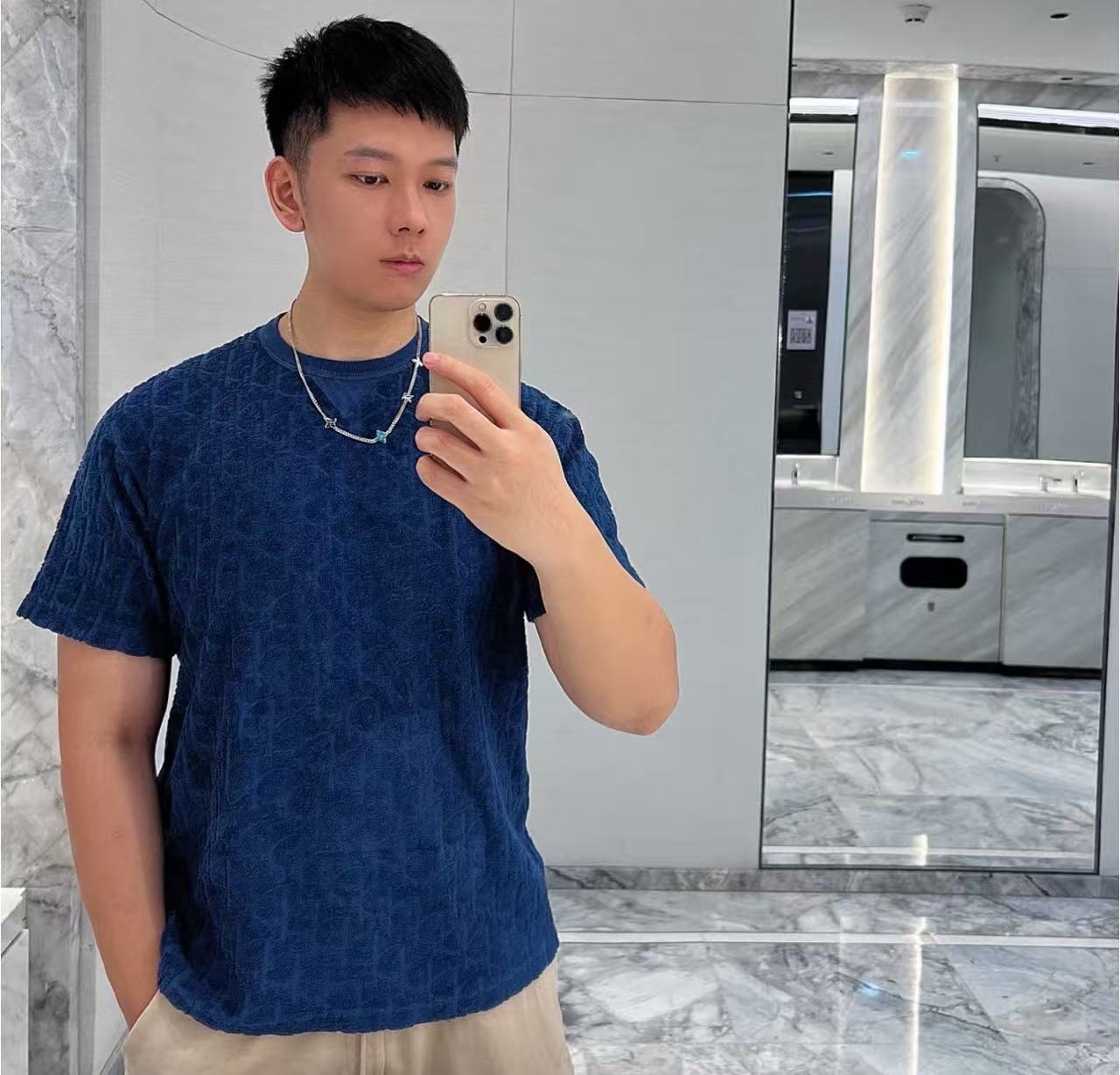 Dior Oblique毛巾布滿印短袖 精品, 超A