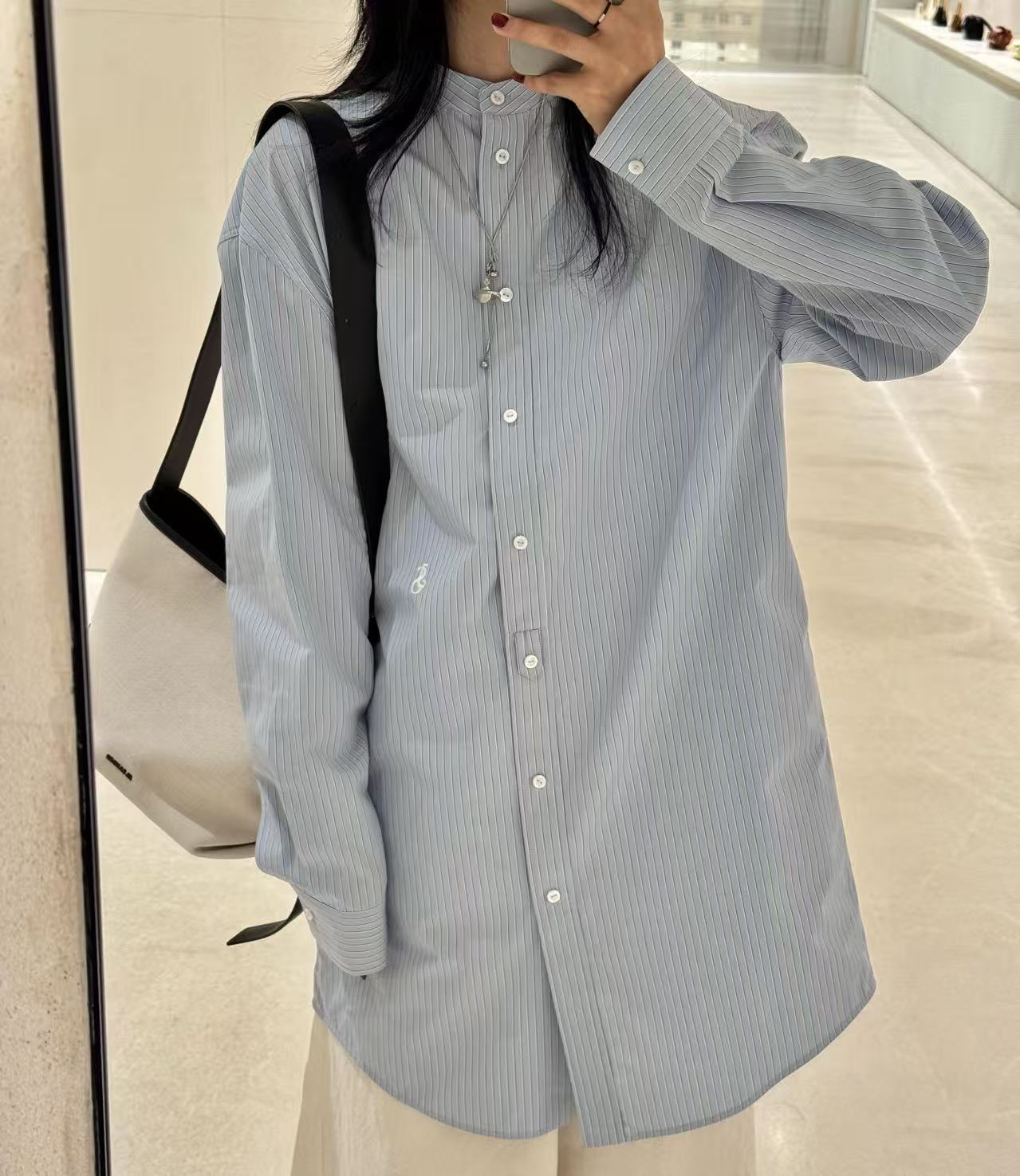 雙十一重磅福利款- Jil Sander  藍色條紋襯衫 精品復刻