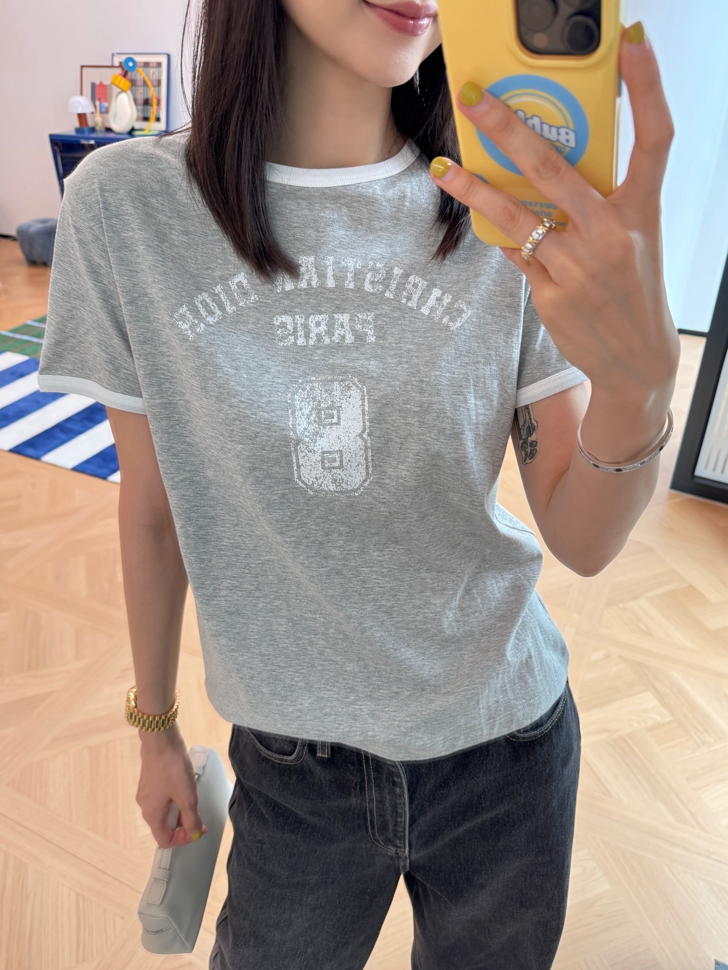Dior 灰色8號短袖 精品