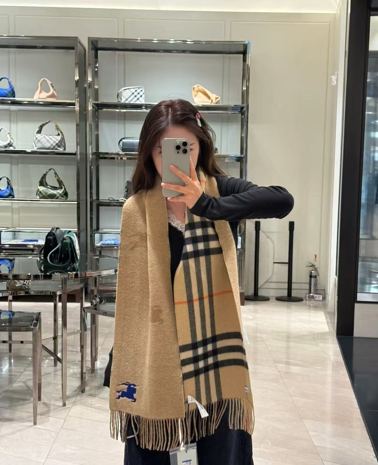 秋冬重磅特惠福利- BBR家 經典格紋雙面圍巾 高仿 精工