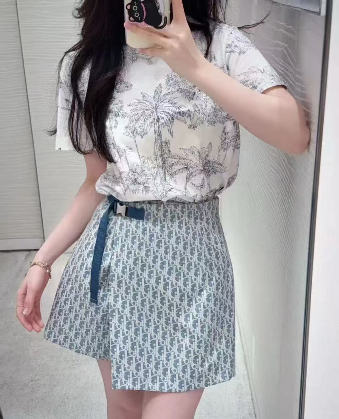 DIOR Baby 藍Oblique 復刻 老花裙褲