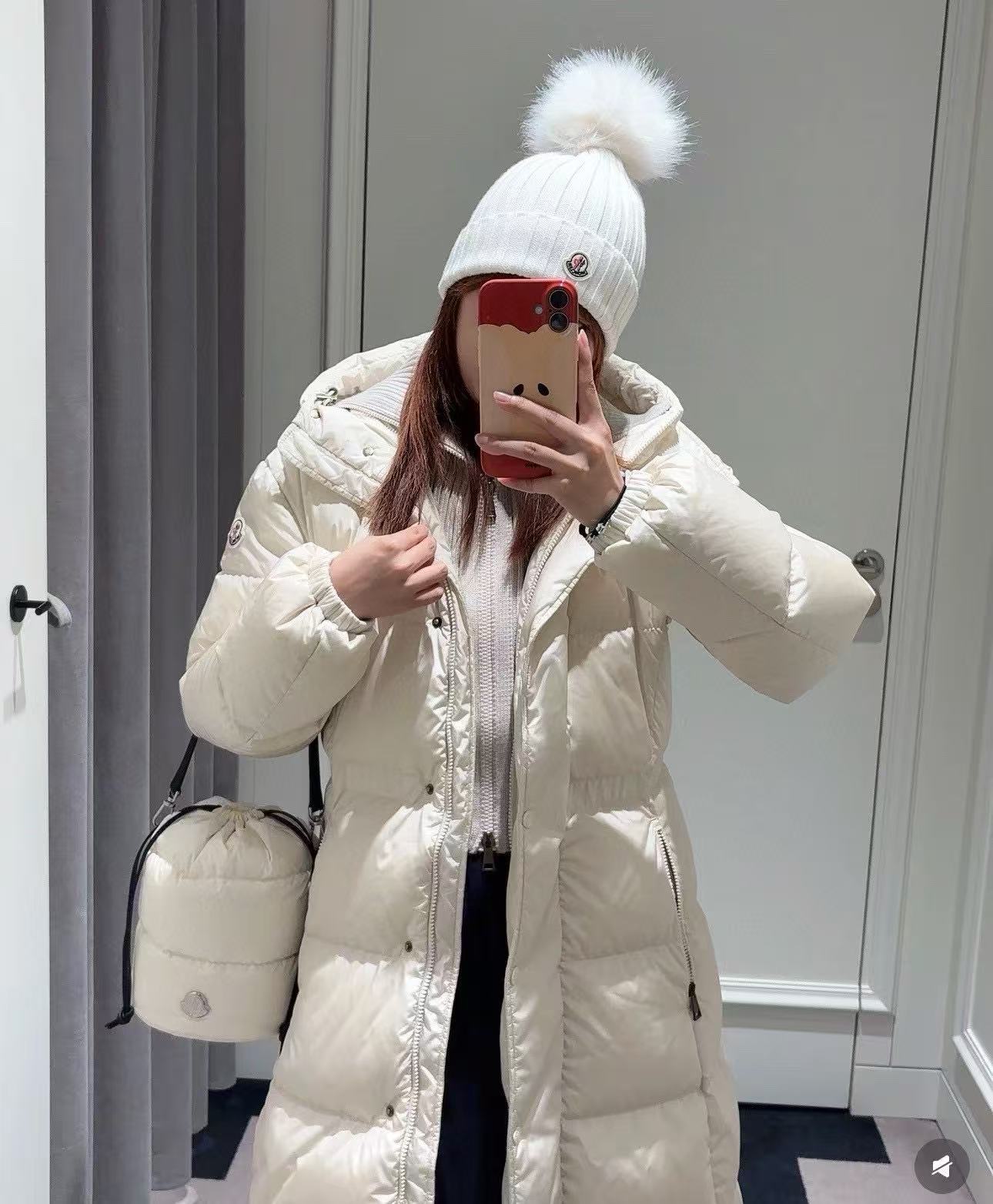 Moncler 連帽拼接針織長款羽絨服 精品 時尚