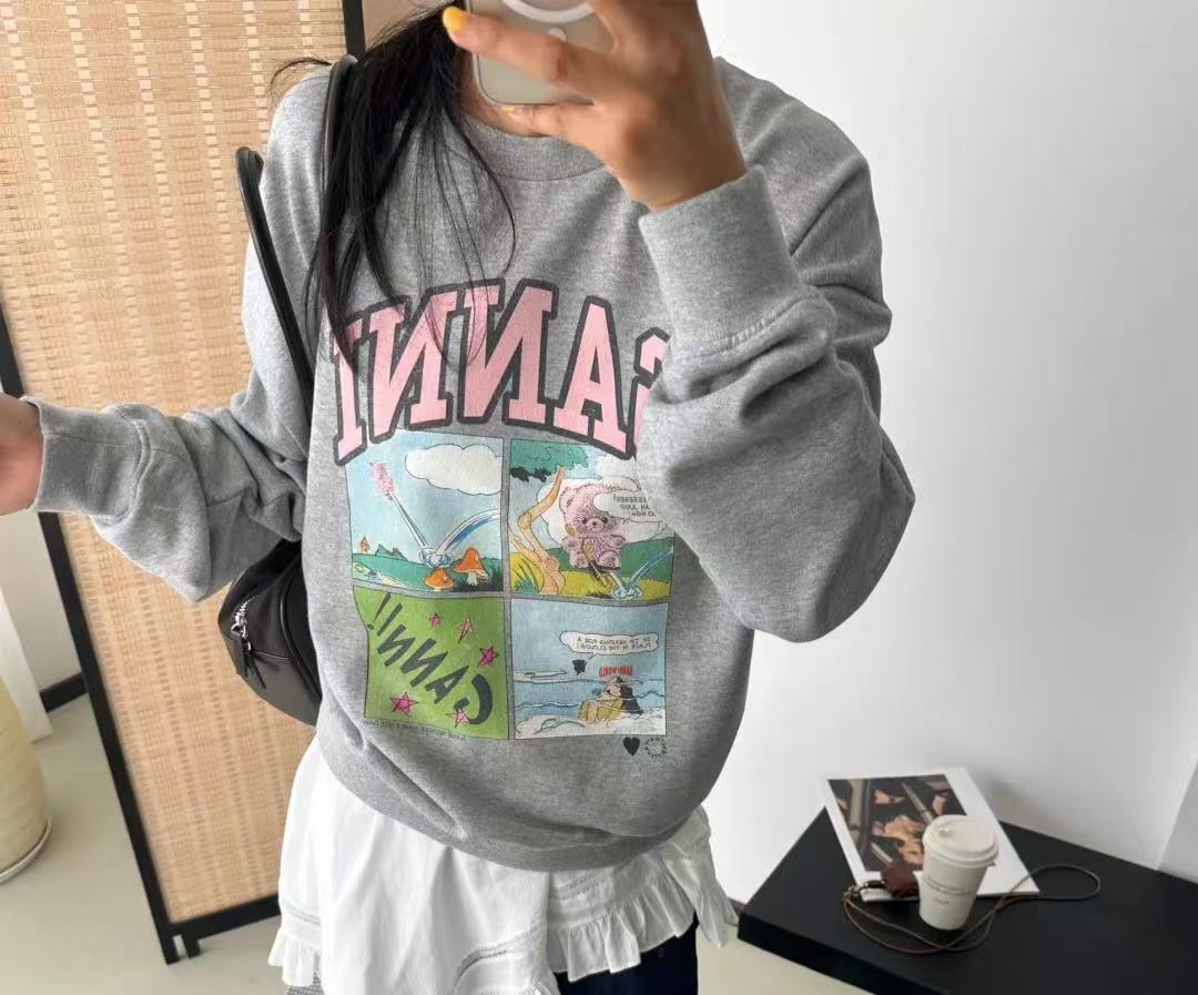 Ganni家 漫畫小熊薄絨衛衣 精品 A貨