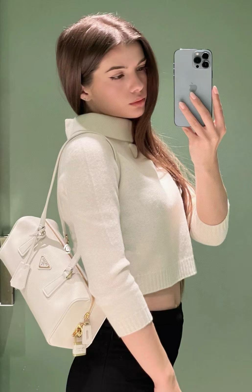 端午節特惠-PRADA Soft Grain 法棍腋下包 奢侈品 精品