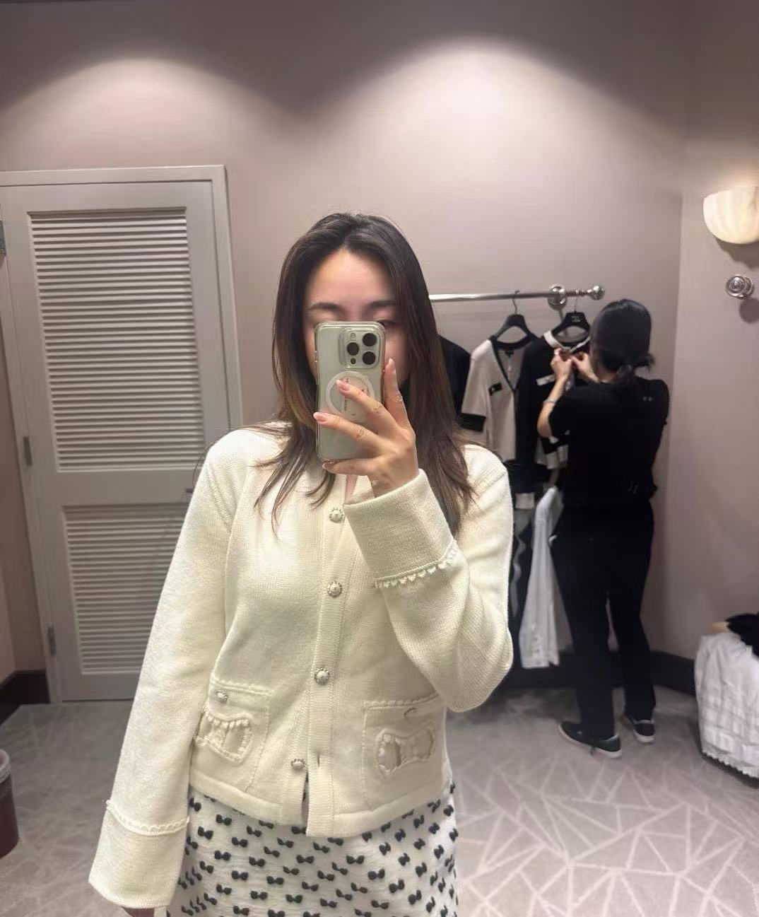 Chanel 25K 蝴蝶結口袋針織開衫 精品 時尚