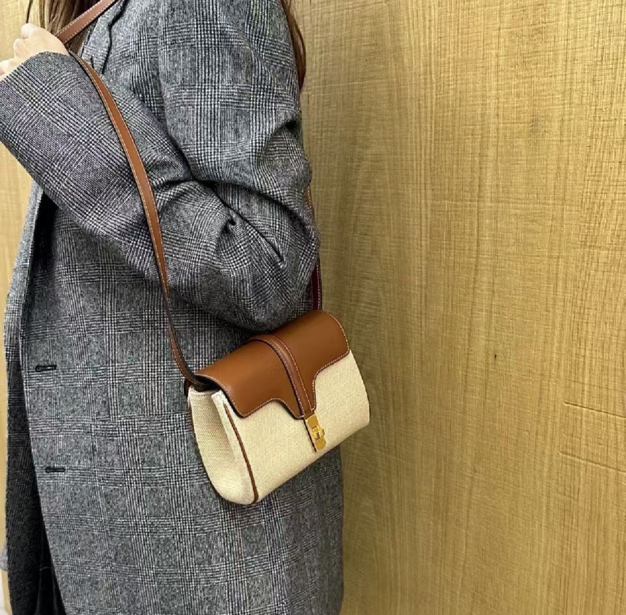 雙十一重磅福利款-Celine Soft迷你拼皮奢侈品帆布包