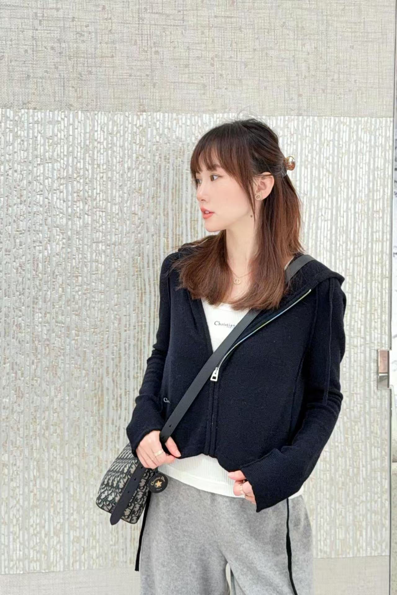 秋冬重磅特惠福利-Dior 連帽拉鍊針織開衫 精工 精品