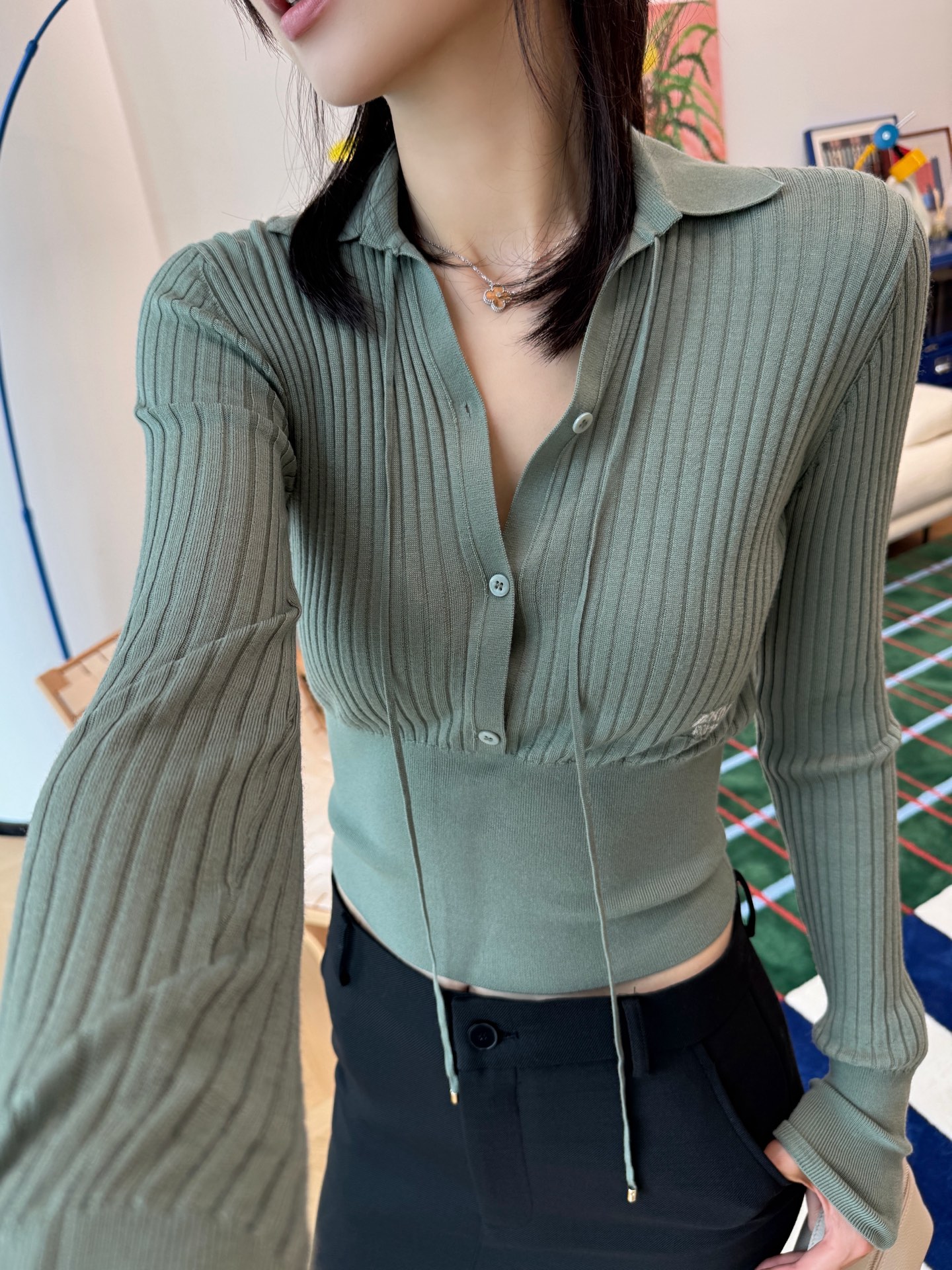 Fendi Polo領彈力打底衫 精品 高仿