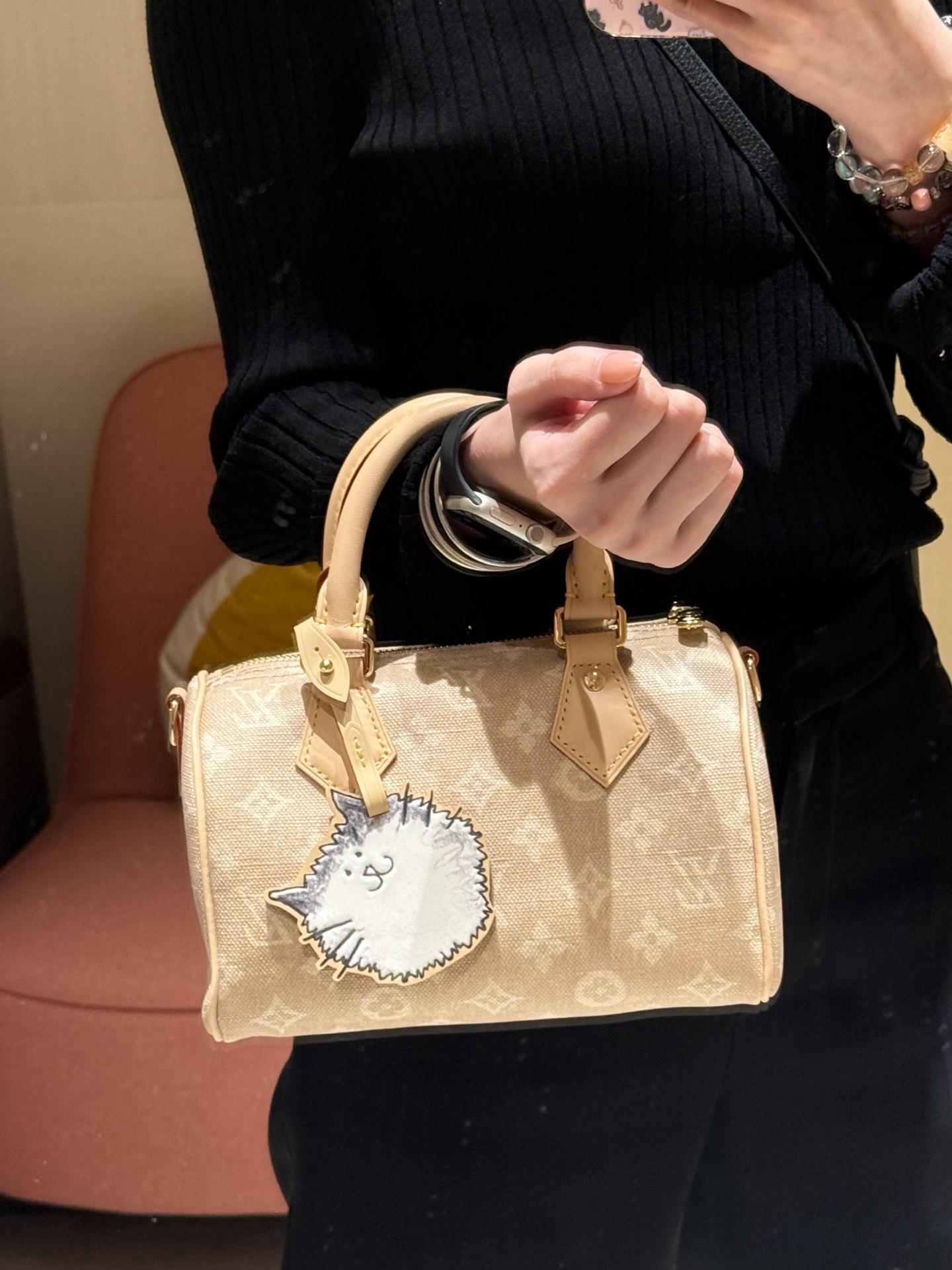Louis Vuitton   SPEEDY BANDOULIÈRE 20猫咪聯名手袋 精品 復刻