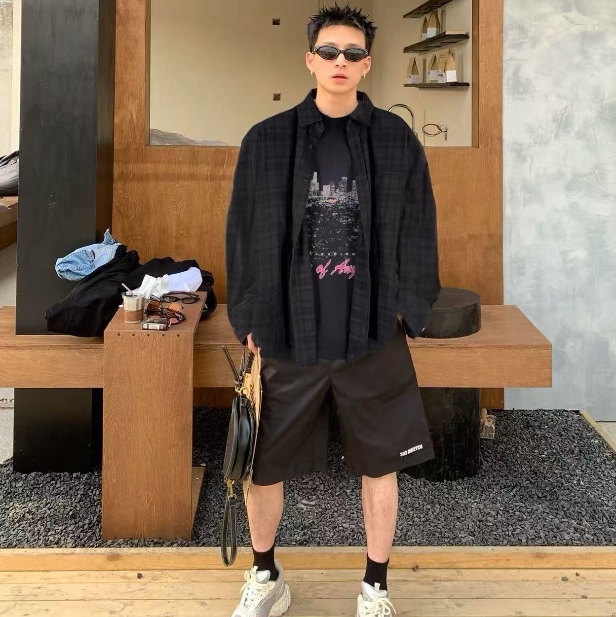Balenciaga 夜景兩件套翻領襯衫 精品 時尚