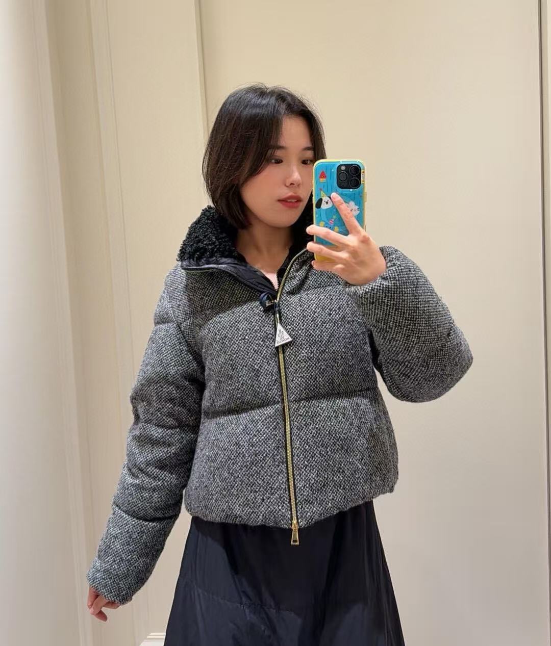 Moncler Brezesse 毛呢立領黑標羽絨服 精品, 奢侈品