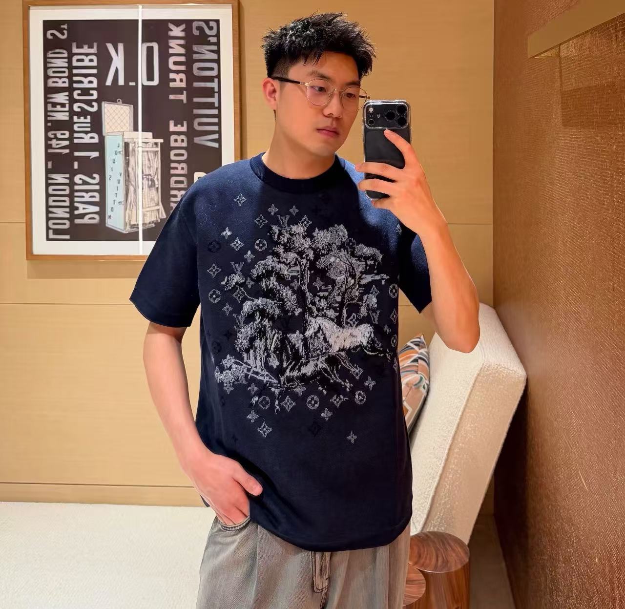 Louis Vuitton   Monogram馬年限定復刻針織短袖