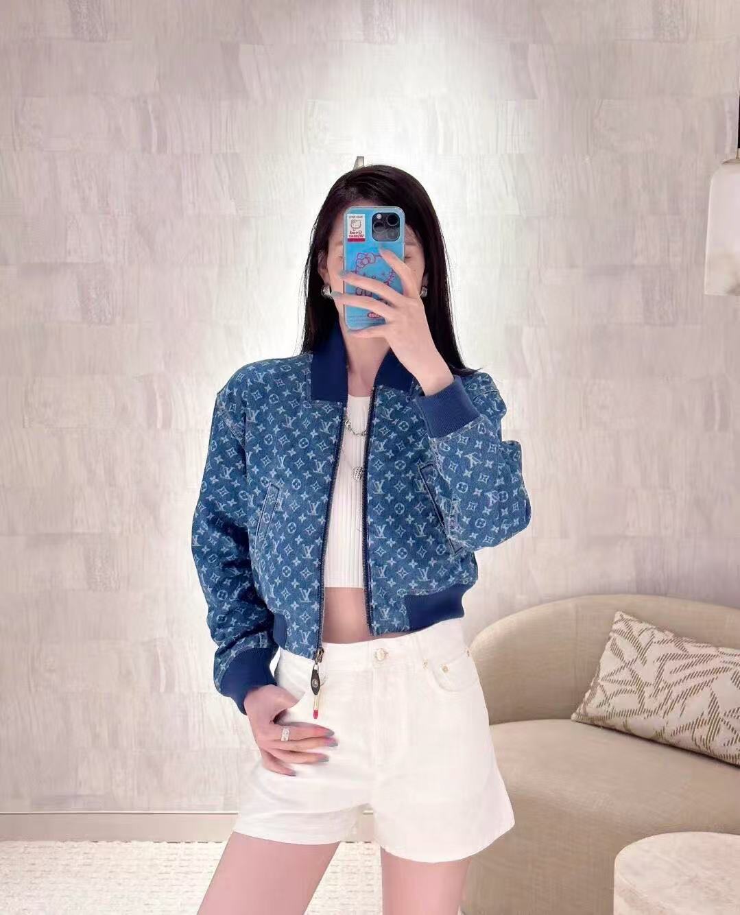  Louis Vuitton  滿版老花牛仔夾克外套 精工 高仿  