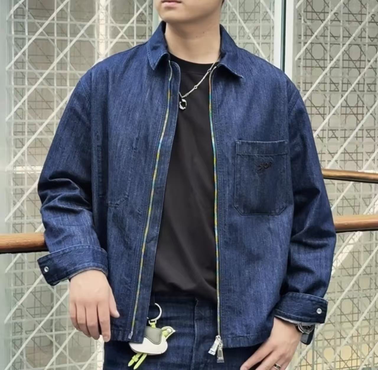 Dior  1947字母刺繡精品牛仔襯衫外套