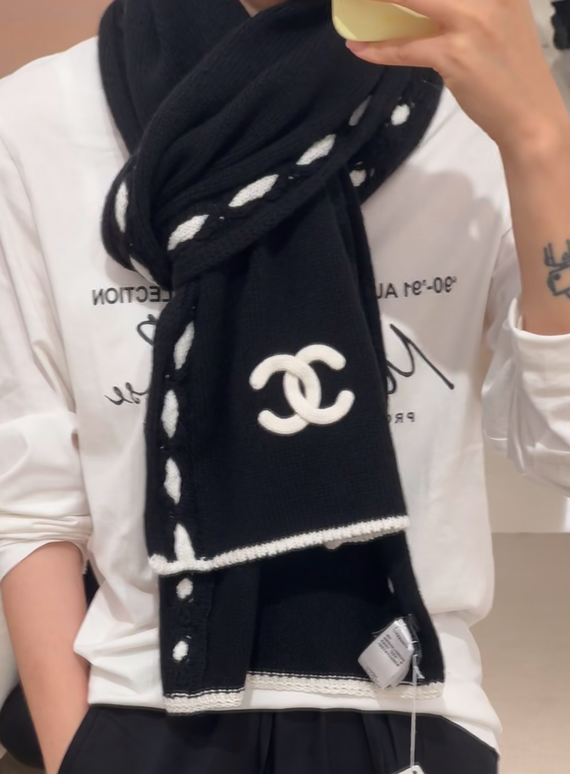 Chanel  25b雙面羊絨手工坊系列圍巾 精品 超A