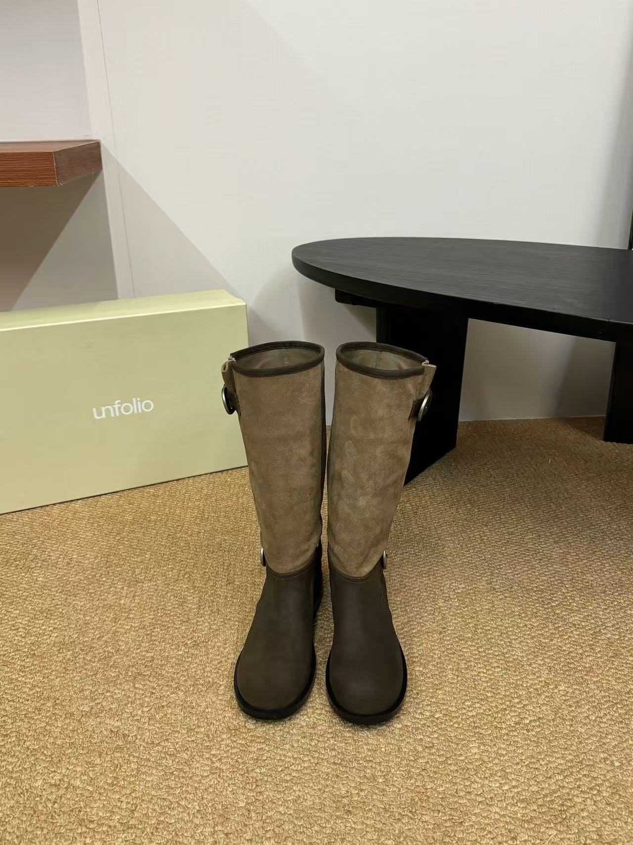 UN家 堆疊美學騎士長靴