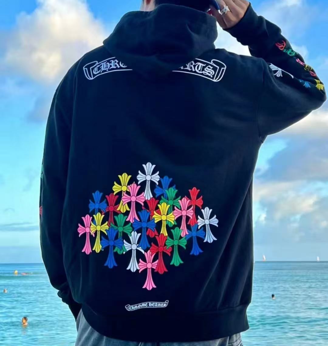  Chrome Hearts   克羅心彩色十字架連帽外套 精品 精工
