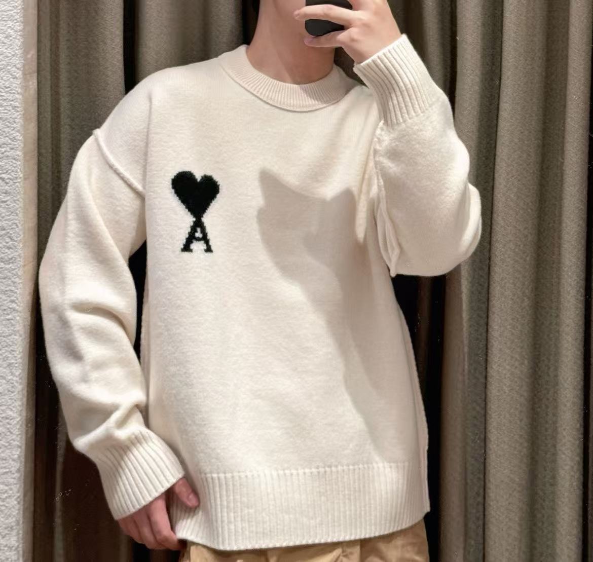 Ami 黑色大愛心針織毛衣 高仿 時尚