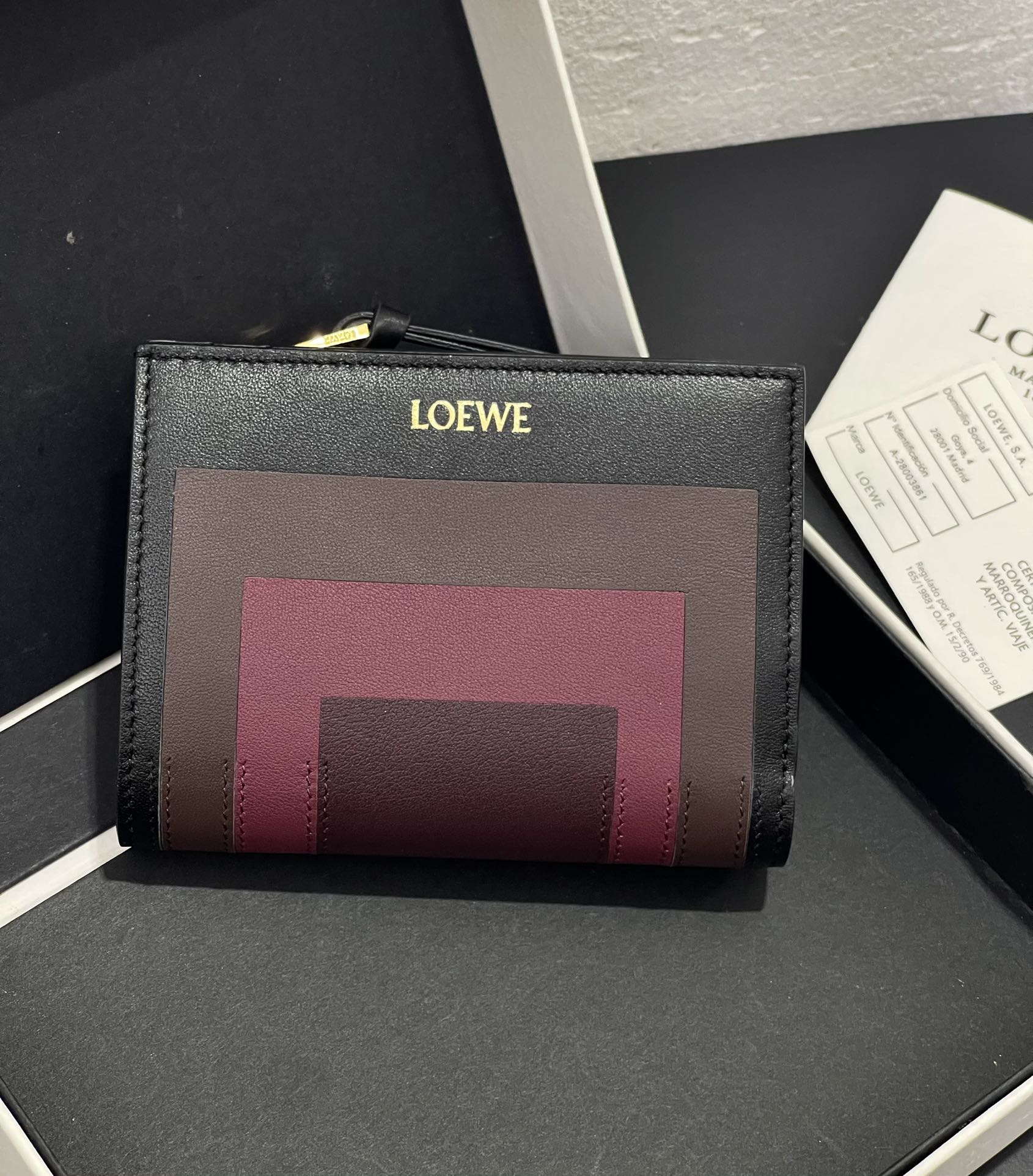  Loewe   聯名款拼接對扣皮夾 原單 精工