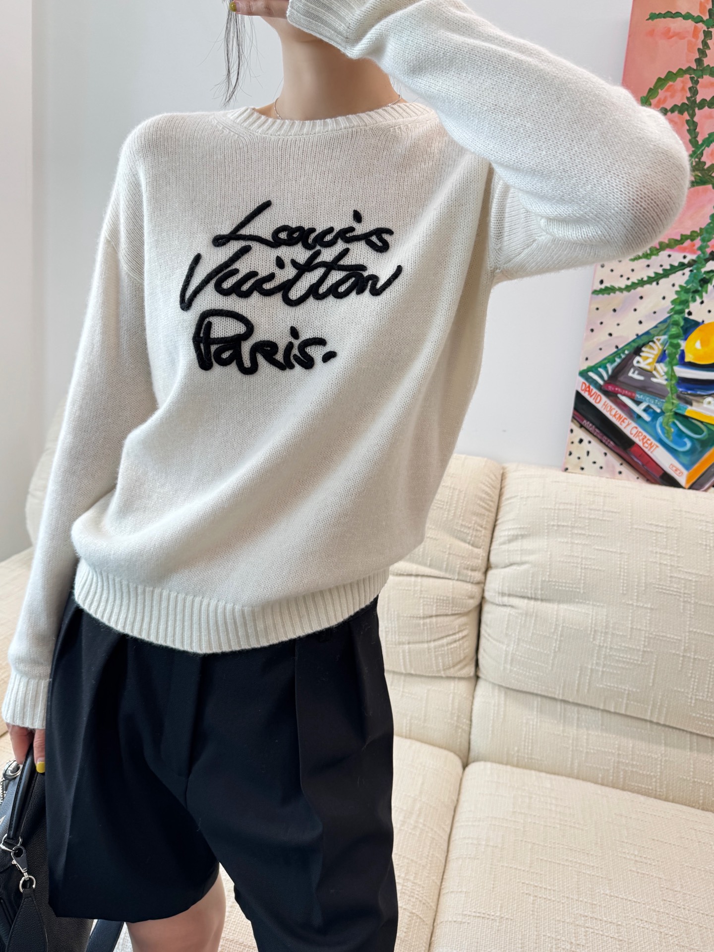 Louis Vuitton 胸前刺繡Logo針織衫 精品 精工