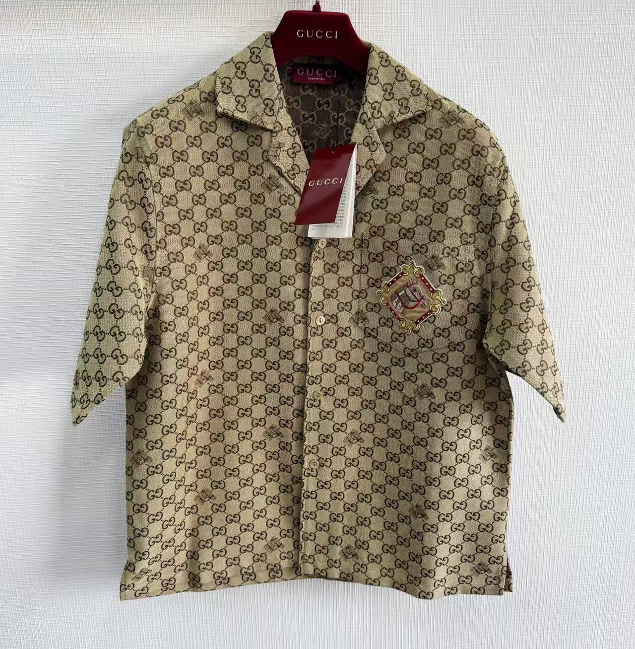 Gucci 雙G滿印短袖襯衫 高仿 精工