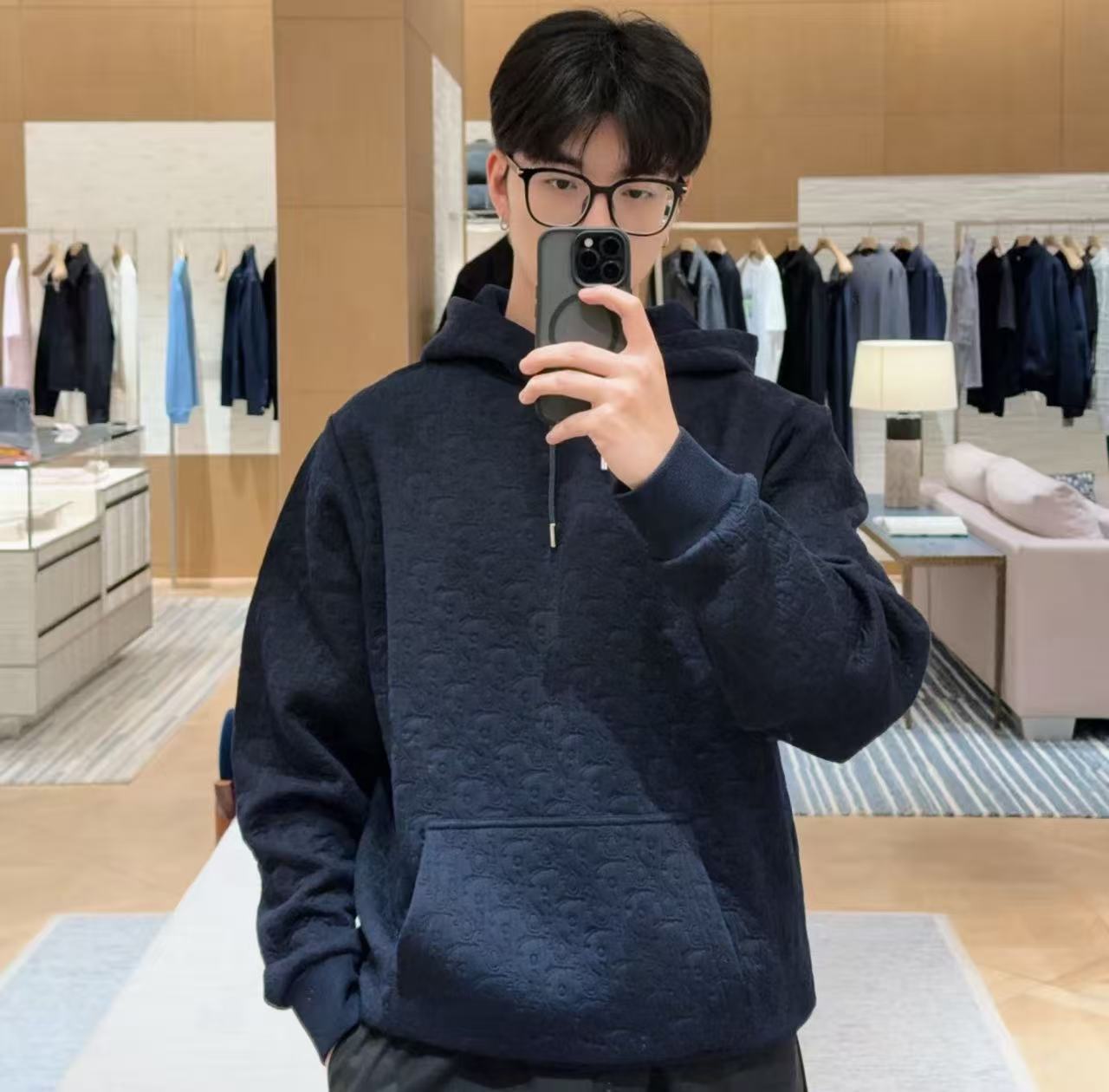 Dior Oblique滿版老花連帽衛衣,高仿精品