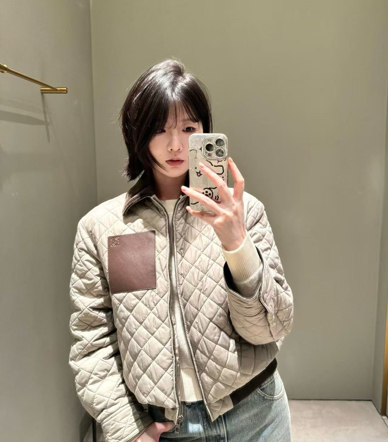 Loewe   菱格撞色拼接棉服外套 奢侈品 精品