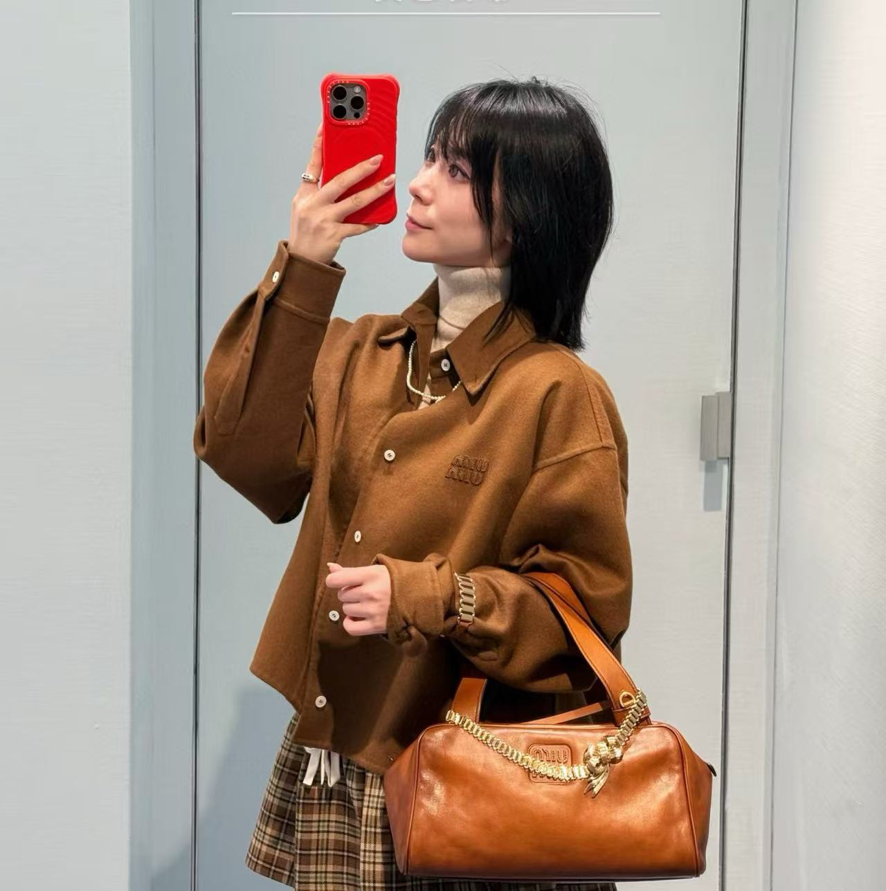 MIU MIU 毛呢羊絨襯衫外套 精品 高仿