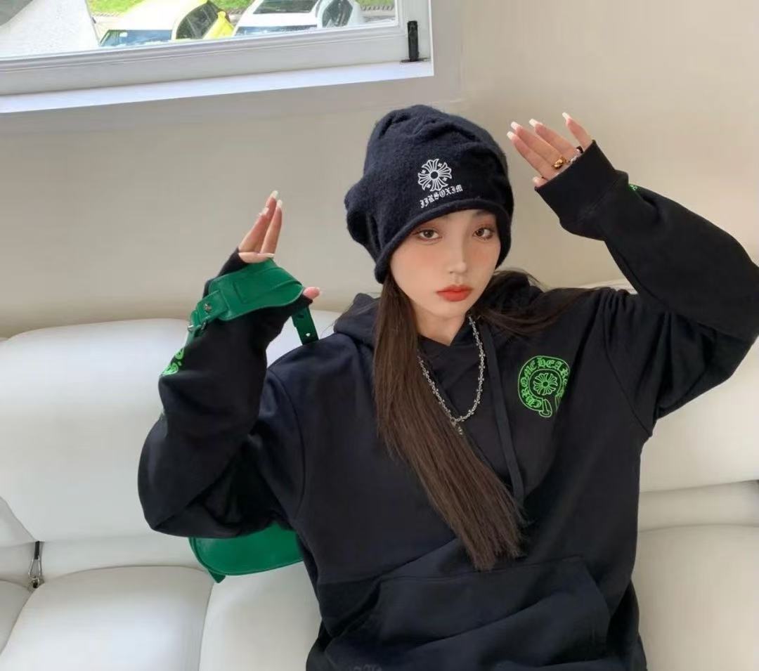 Chrome Hearts 克羅心 螢光綠梵文馬蹄繡衛衣 精品 復刻