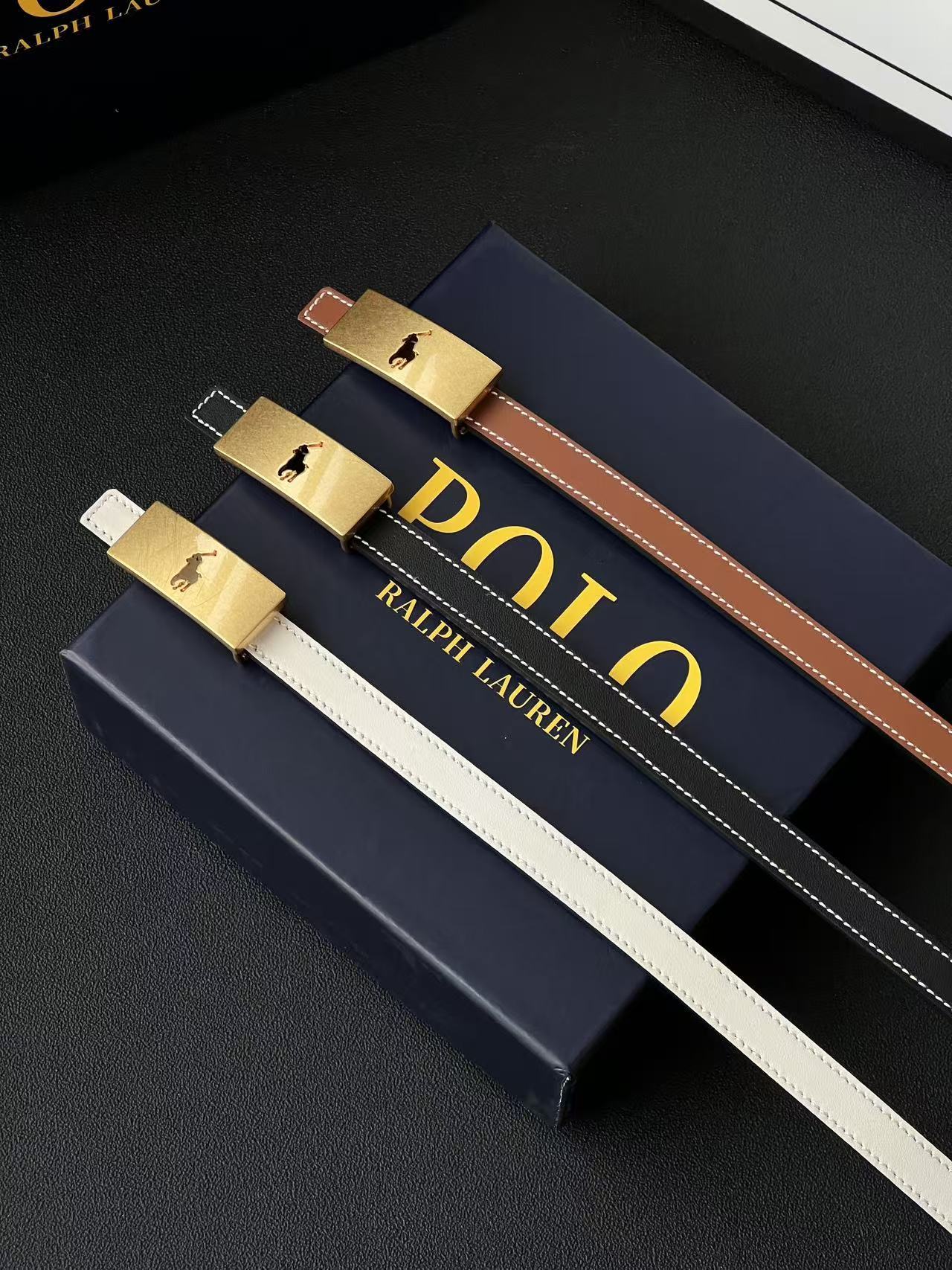 Ralph Lauren 雙面兩用馬標皮帶 雜誌款 奢侈品