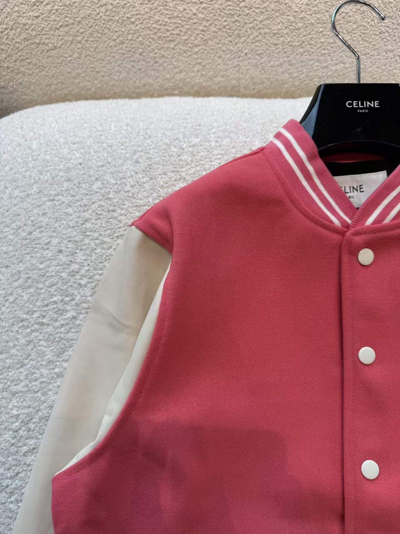 雙十一重磅福利款-Celine 拼接後背字母棒球外套 精品 時尚 - 6