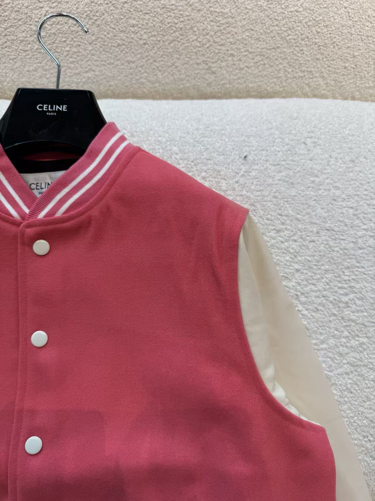 雙十一重磅福利款-Celine 拼接後背字母棒球外套 精品 時尚 - 22