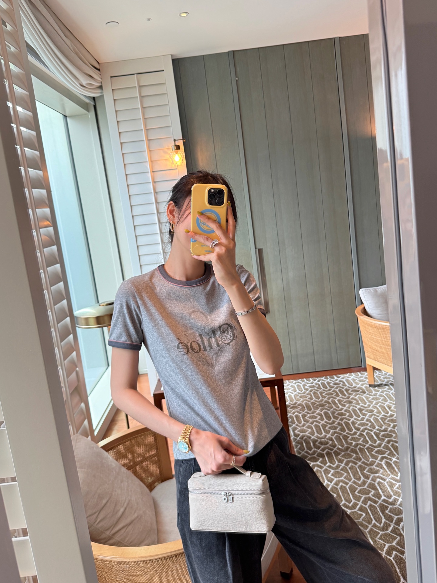 Chloe  撞色羅紋印花短袖  精品 高仿 - 6