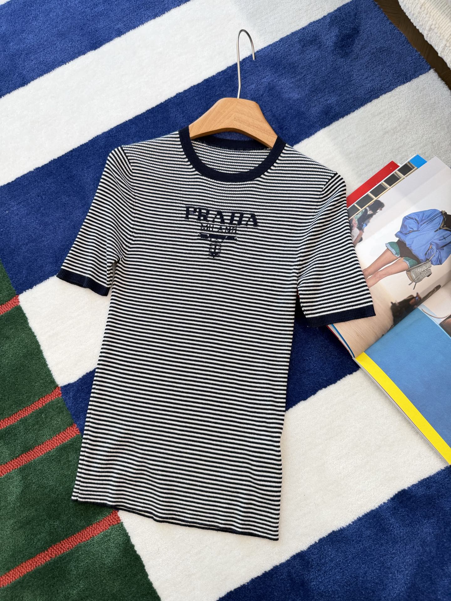 Prada  條紋針織短袖 精品 時尚 - 3