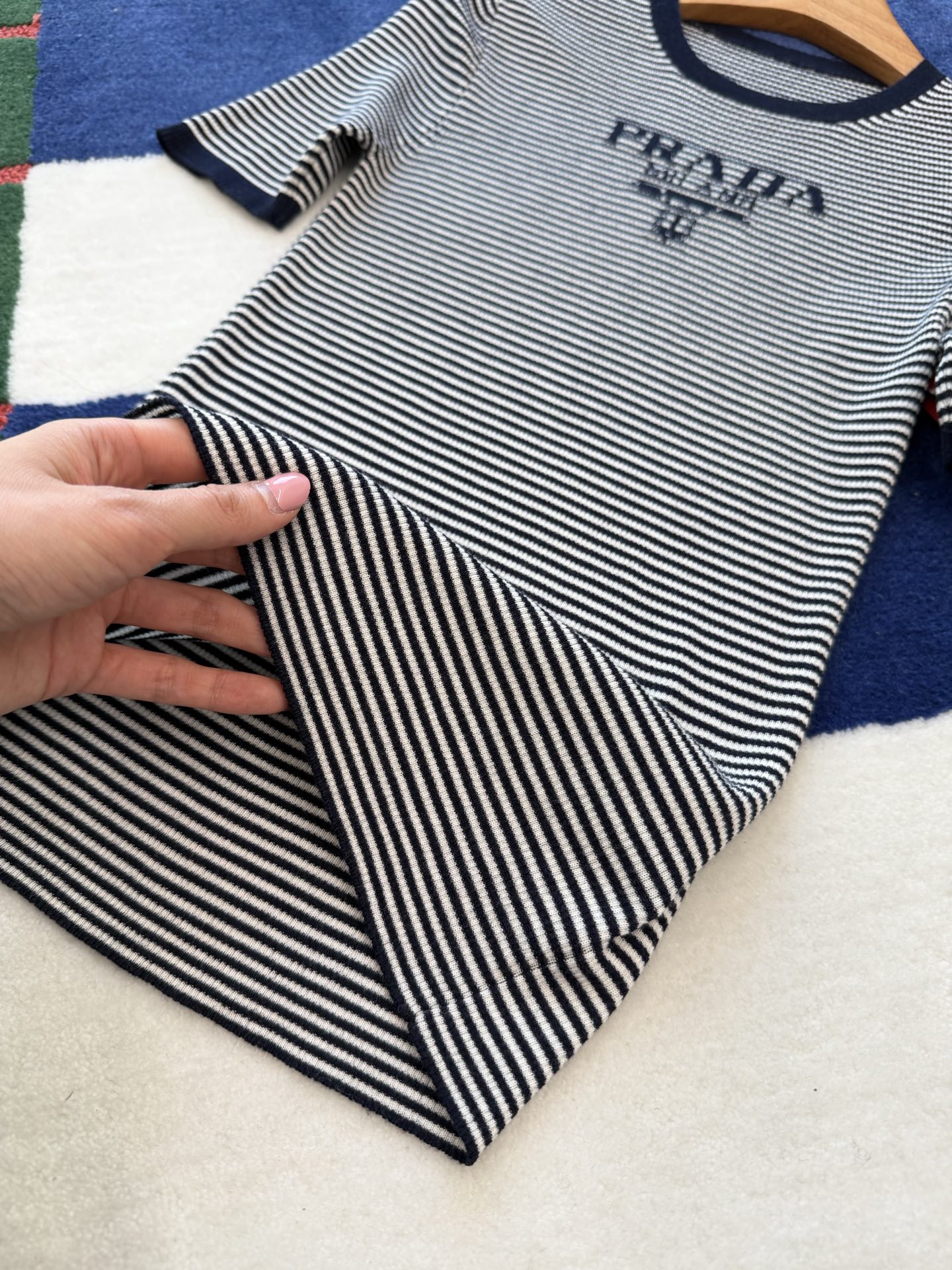 Prada  條紋針織短袖 精品 時尚 - 6