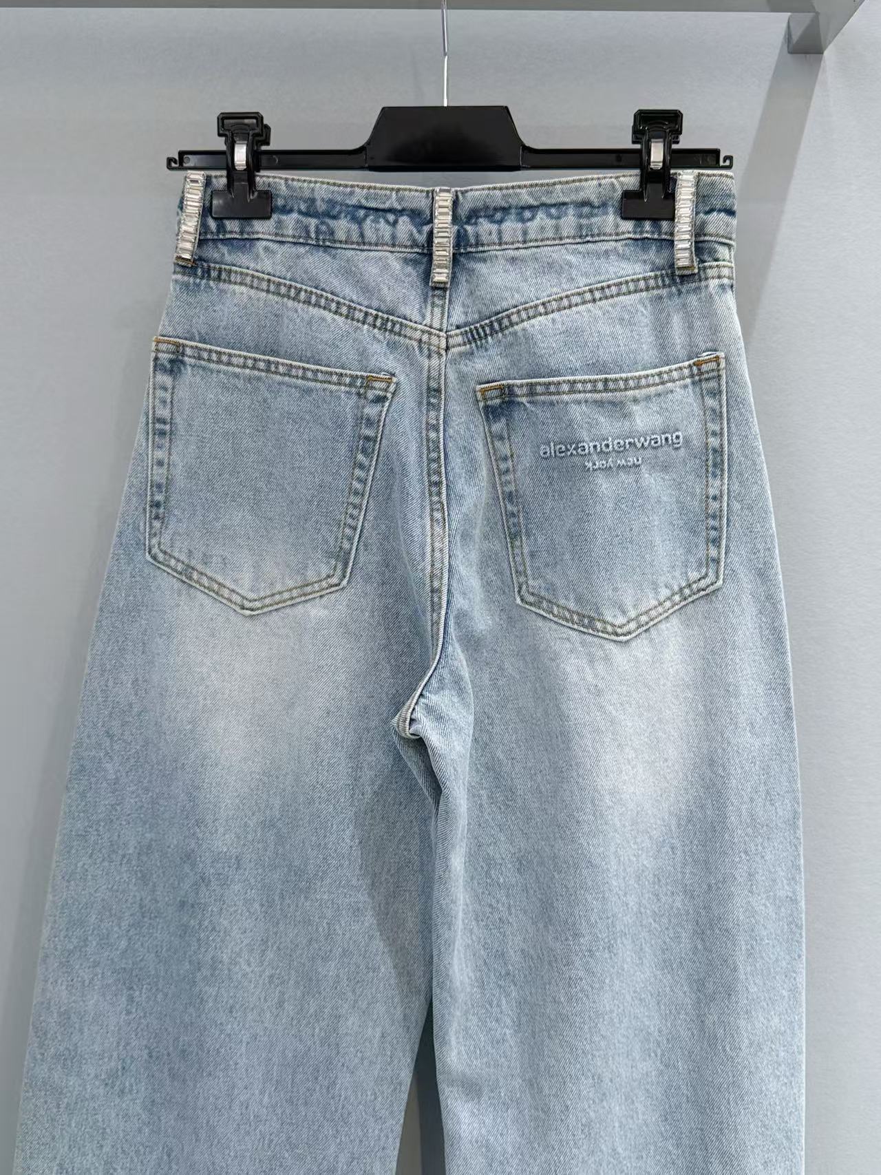 Alexander Wang 水鑽鏈條闊腿牛仔褲 精品 高仿 - 7