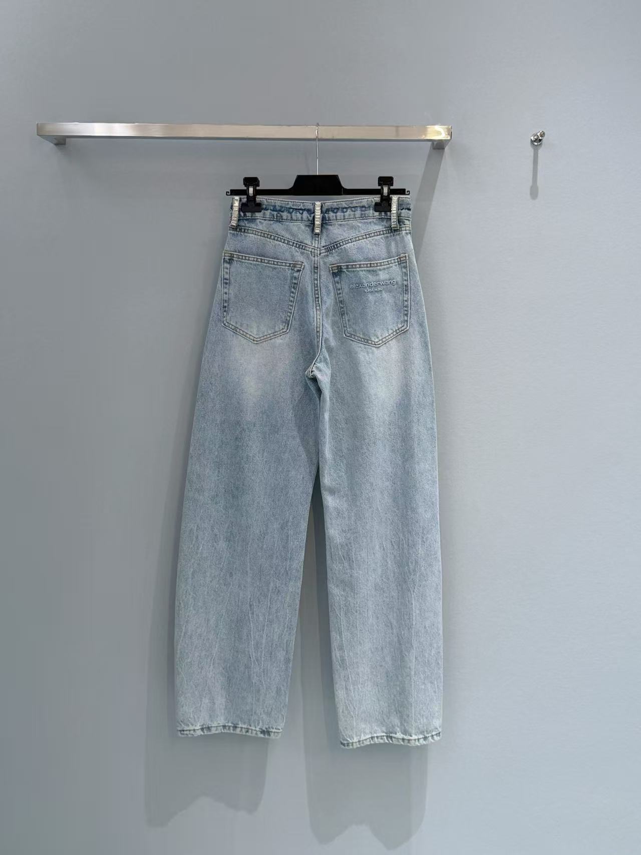 Alexander Wang 水鑽鏈條闊腿牛仔褲 精品 高仿 - 8
