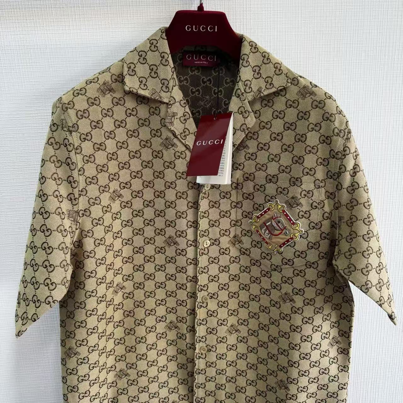 Gucci 雙G滿印短袖襯衫 高仿 精工 - 2