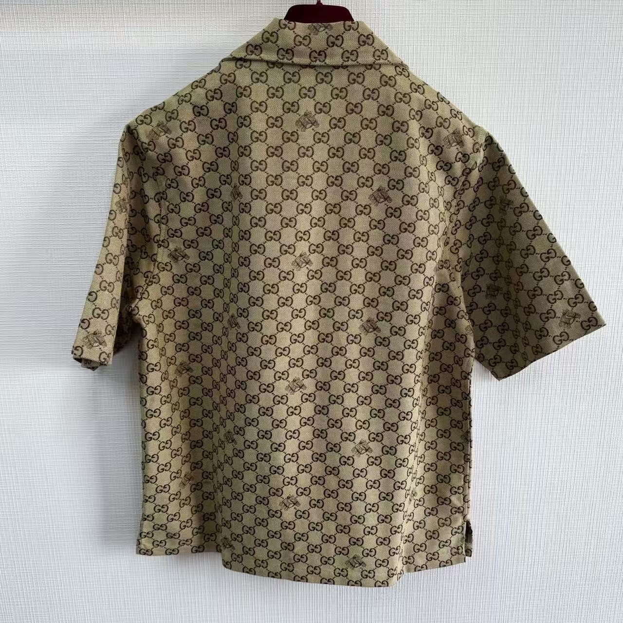 Gucci 雙G滿印短袖襯衫 高仿 精工 - 3