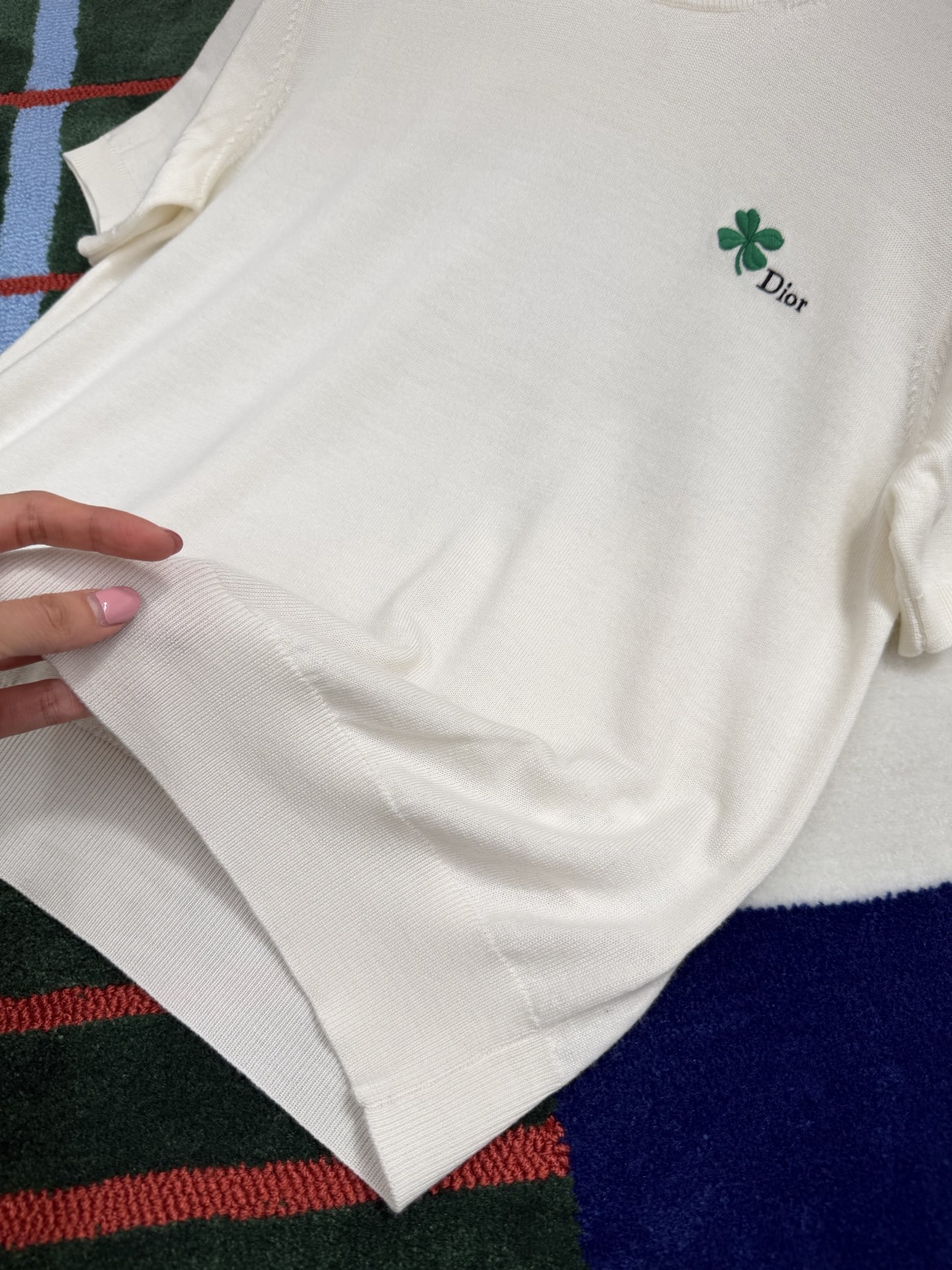 Dior   白色針織短袖精品復刻 - 6