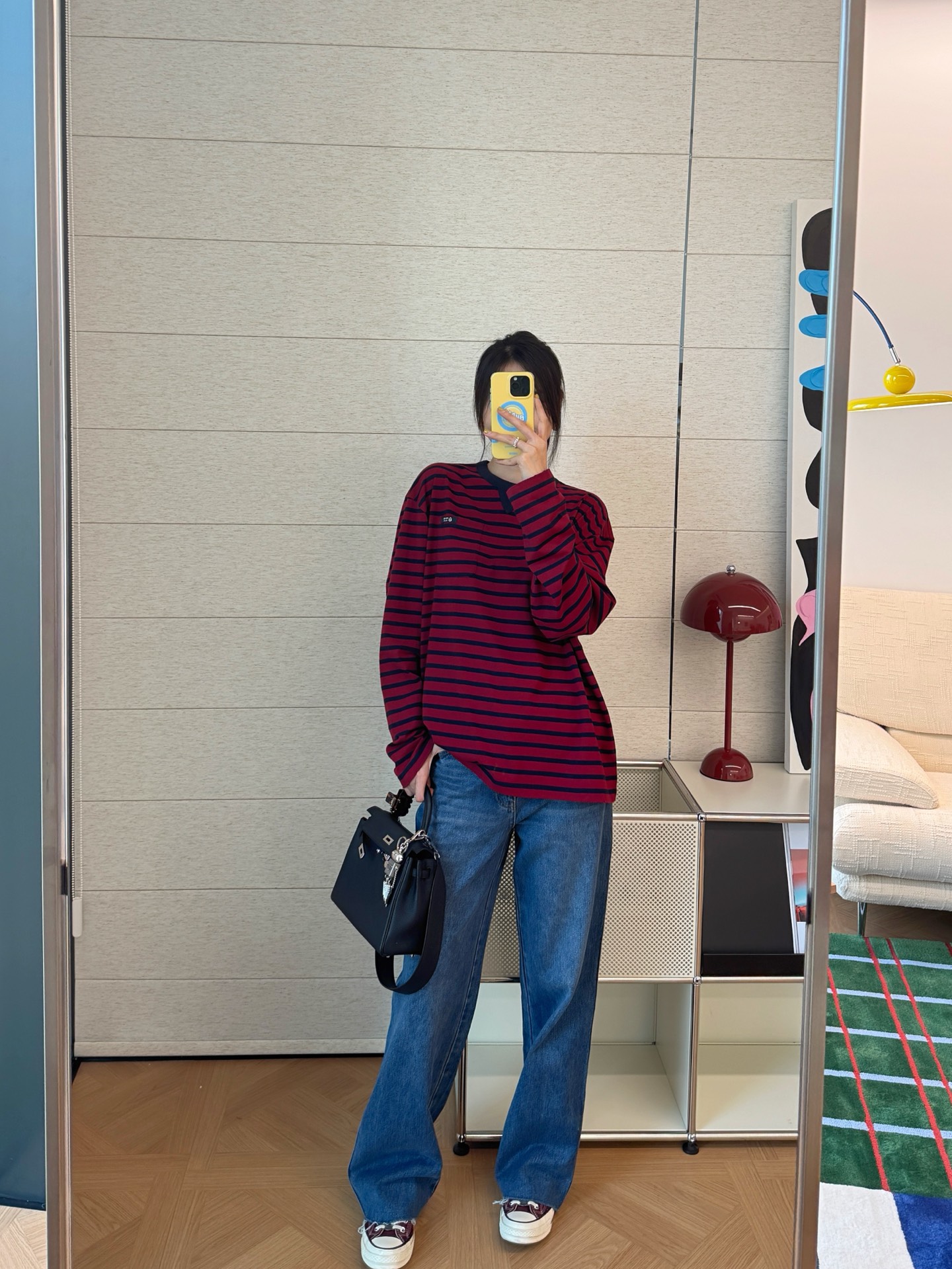 Prada 徽標紅藍條紋長袖 精品 1:1 - 3