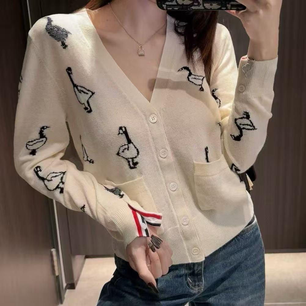 雙十一重磅福利款-Thom Browne 鴨子圖案羊毛開衫 精品復刻 - 2