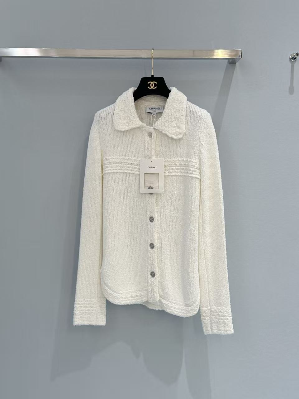 Chanel 毛絨翻領真絲針織開衫 精品 高仿 - 3