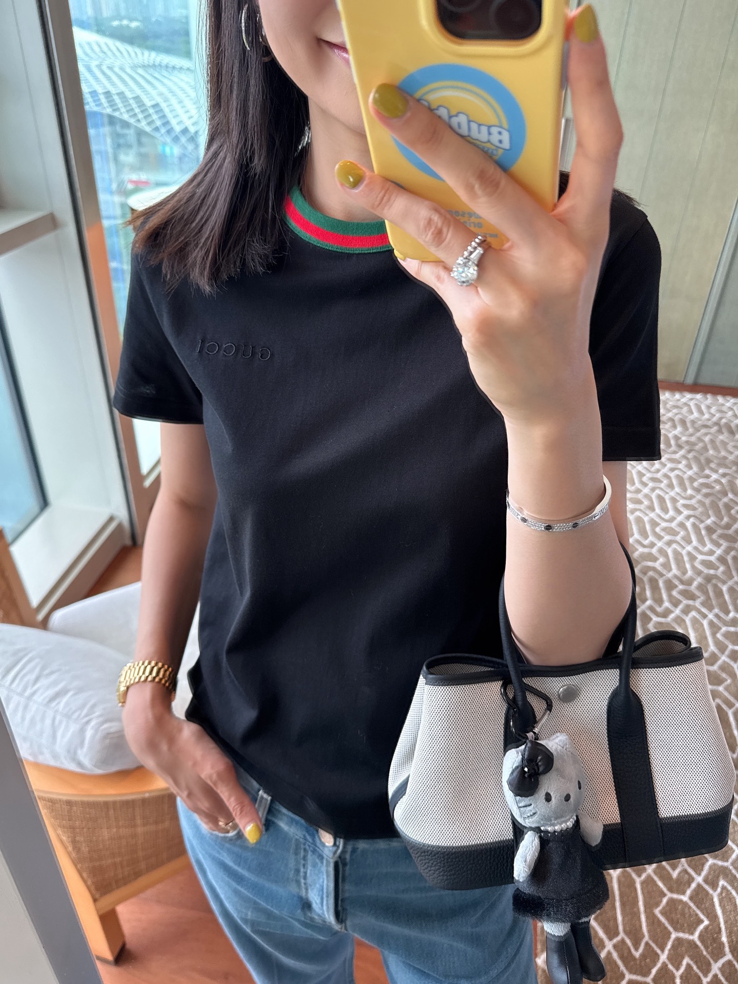 Gucci   經典拼色羅紋短袖 精品 高仿 - 9