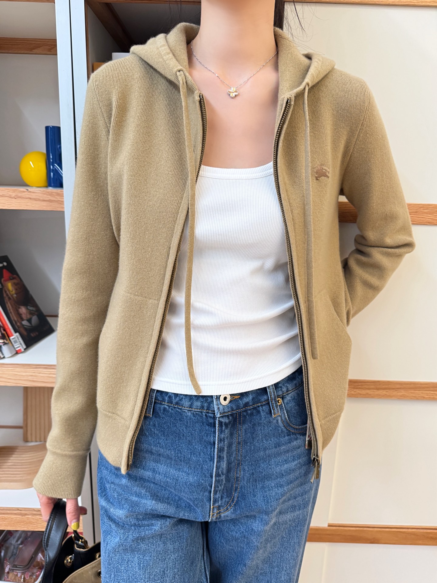 Burberry 卡其色羊絨外套 精品 復刻 - 4